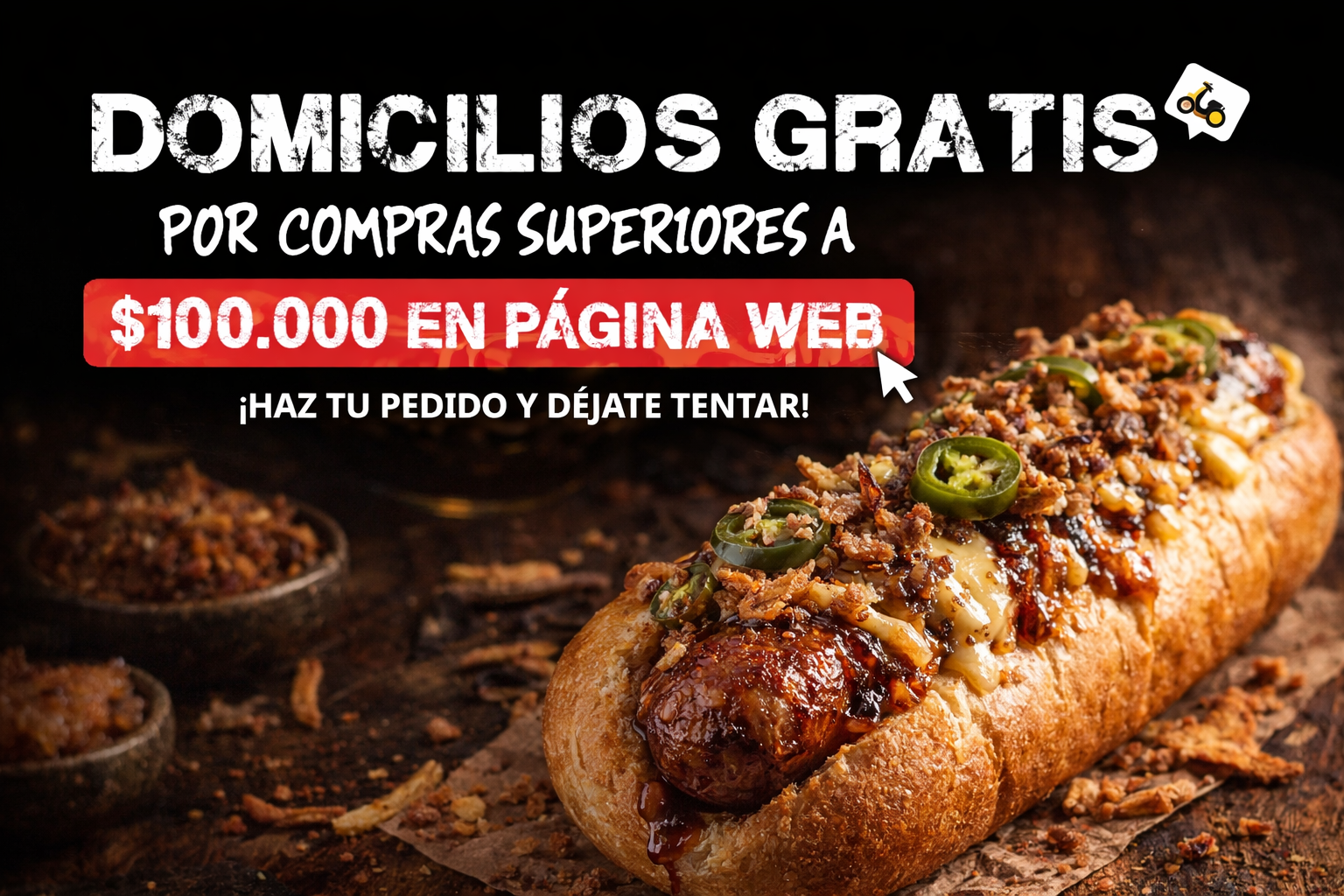 Promocion de domicilios gratis por compras superiores a 100.000 en la pagina web